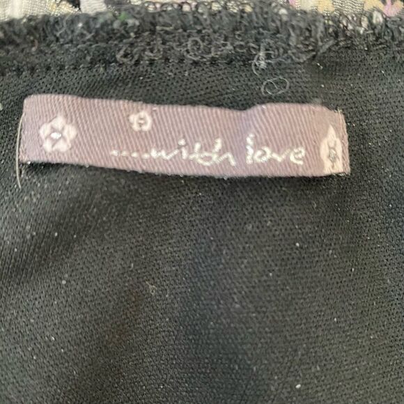 One Shoulder Floral Mixed Print Ruffle Blouse M - Picture 4 of 5